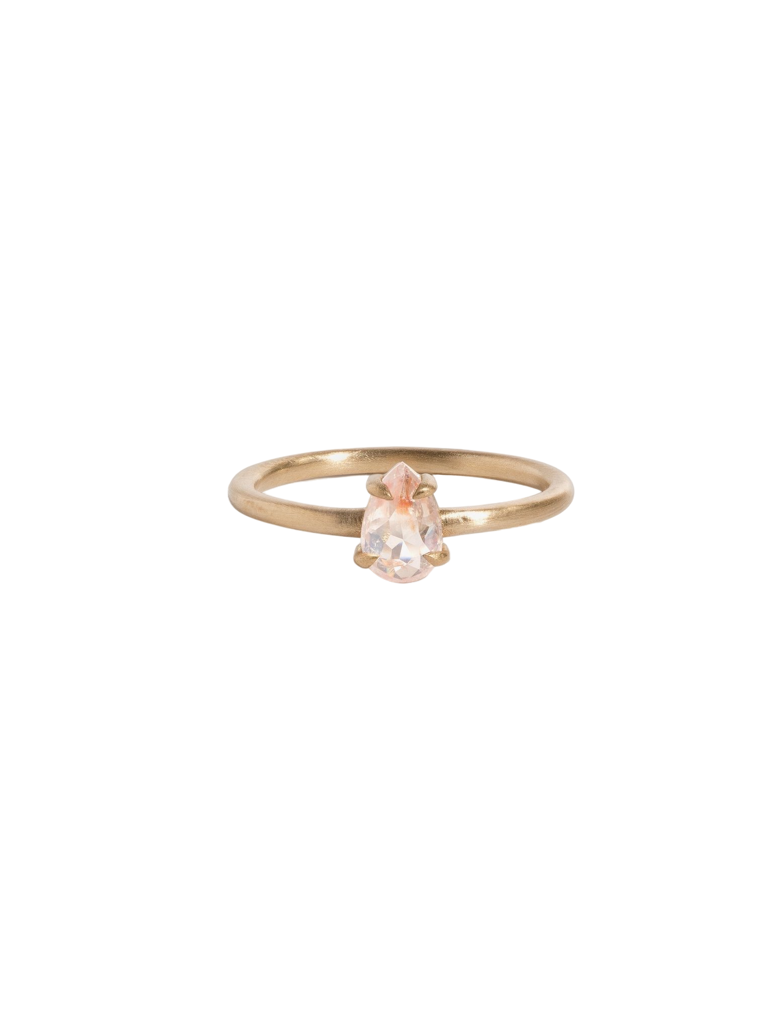 Peachy pear diamond ring